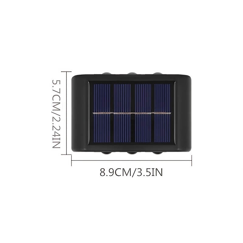 Solar Waterproof Wall Light For Outdoor Decoration, 6 LED Lights, Wall Light For Courtyard, Street, Landscape, Garden