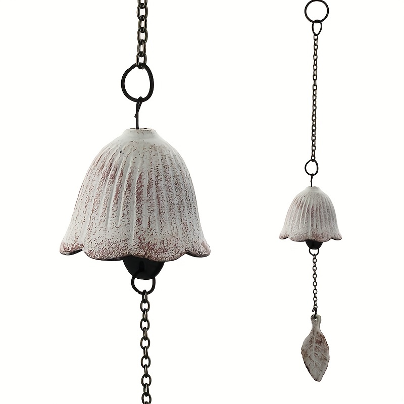 Metal Retro Hanging Leaf Bell, Balcony Outdoor Garden Hanging Decoration