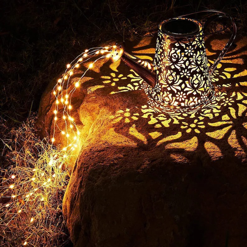 💦2022 New Upgrade Solar Watering Can Lights --Waterproof Garden Flower Decor with 32 inch Shepherd Hook