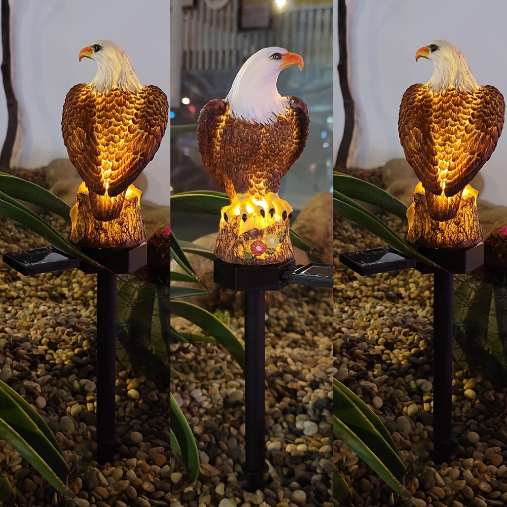 Solar Garden Light Outdoor, Eagle Solar Garden Stake Light, Waterproof Warm White LED Light For Garden
