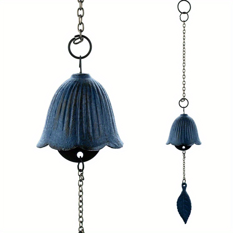 Metal Retro Hanging Leaf Bell, Balcony Outdoor Garden Hanging Decoration