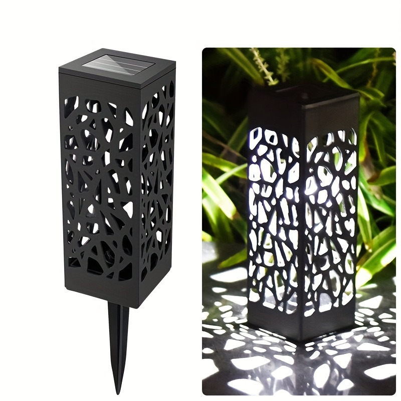 6pcs Outdoor Lawn Light Hollow Out Waterproof Lighting Solar Landscape Light For Outdoor Park Camping Lawn