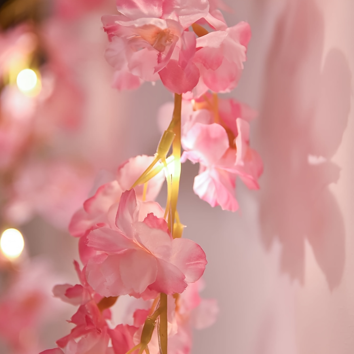 LED Cherry Blossom Lamp String Yard Light New Year Decorations,(1pc 6.56ft 20 Led)