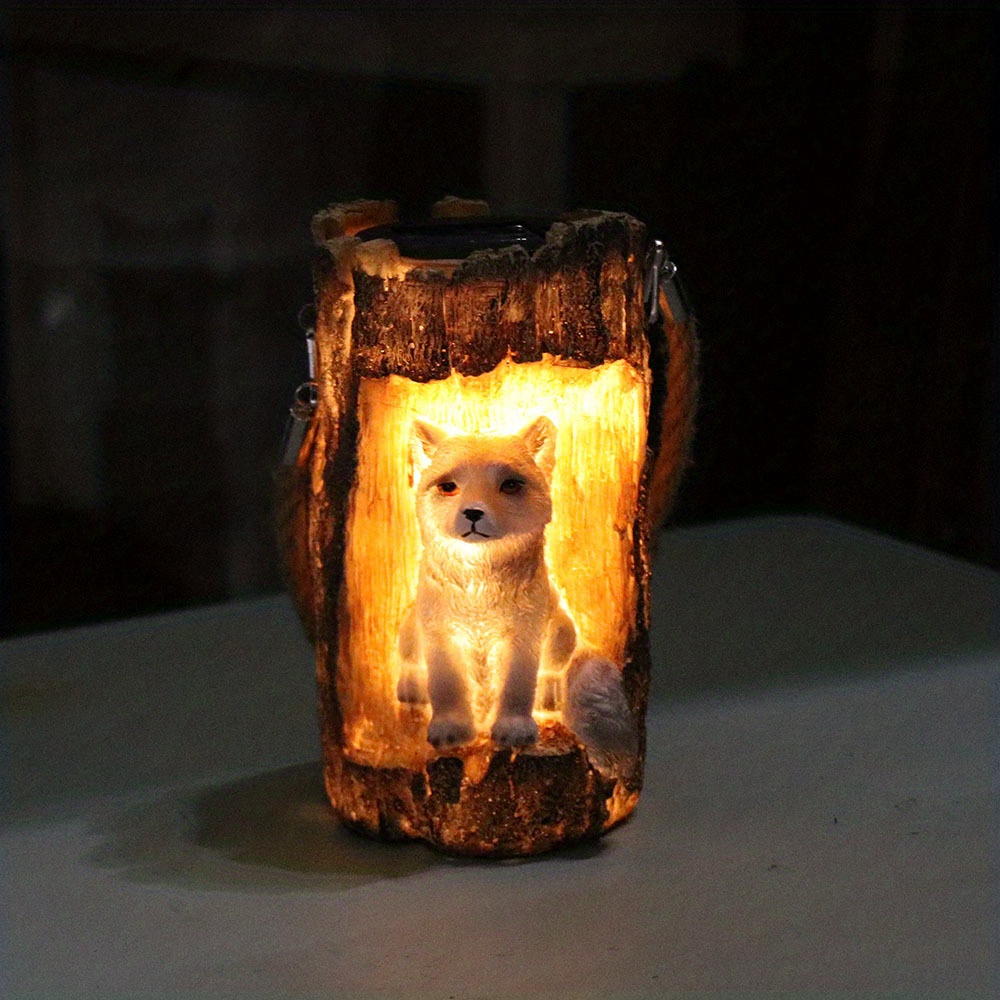 Solar Garden Stake Light Fox, Outdoor Solar Hanging Chandelier