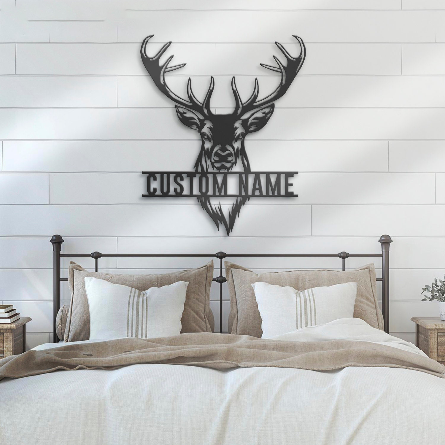 Personalized Custom Deer Wooden Sign with LED Lights