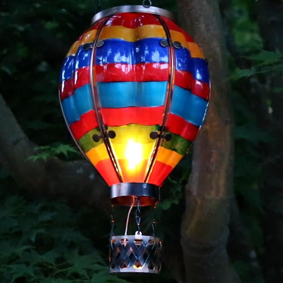 Hot Air Balloon Solar Lantern - Multi Stripe