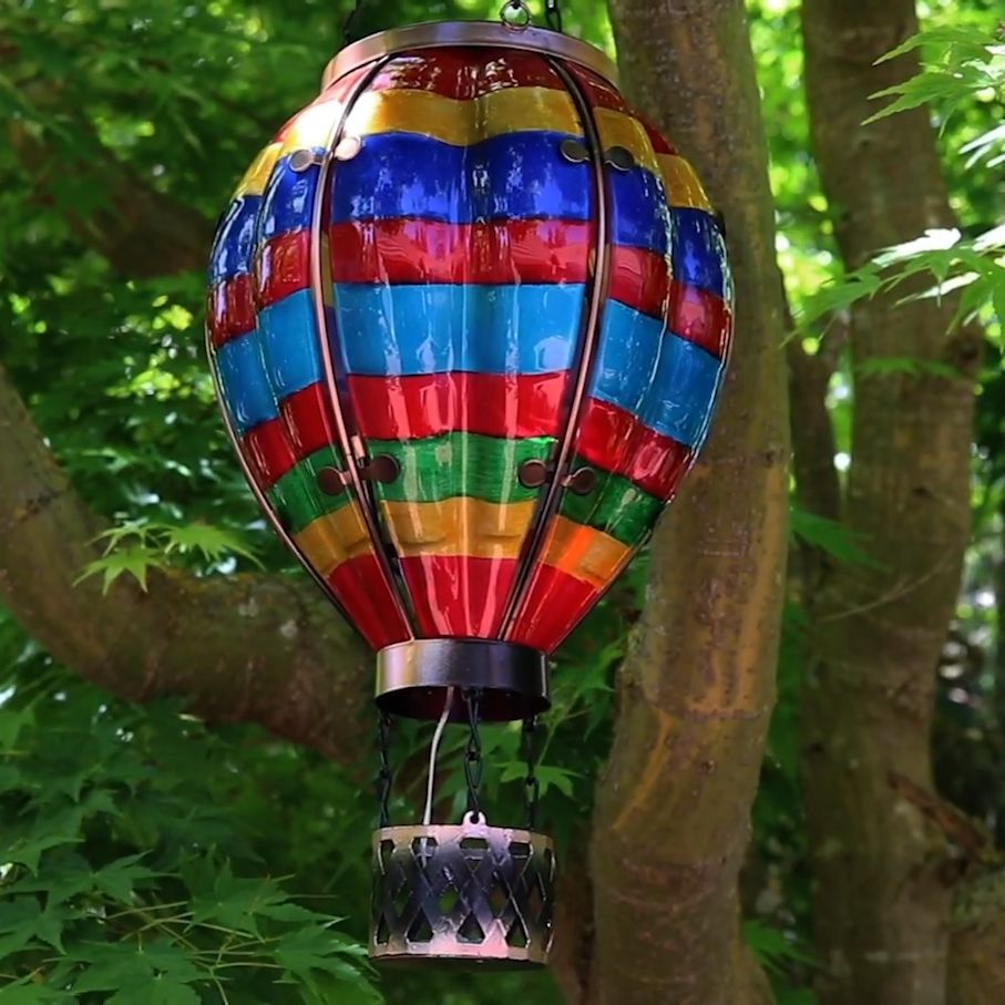 Hot Air Balloon Solar Lantern - Multi Stripe