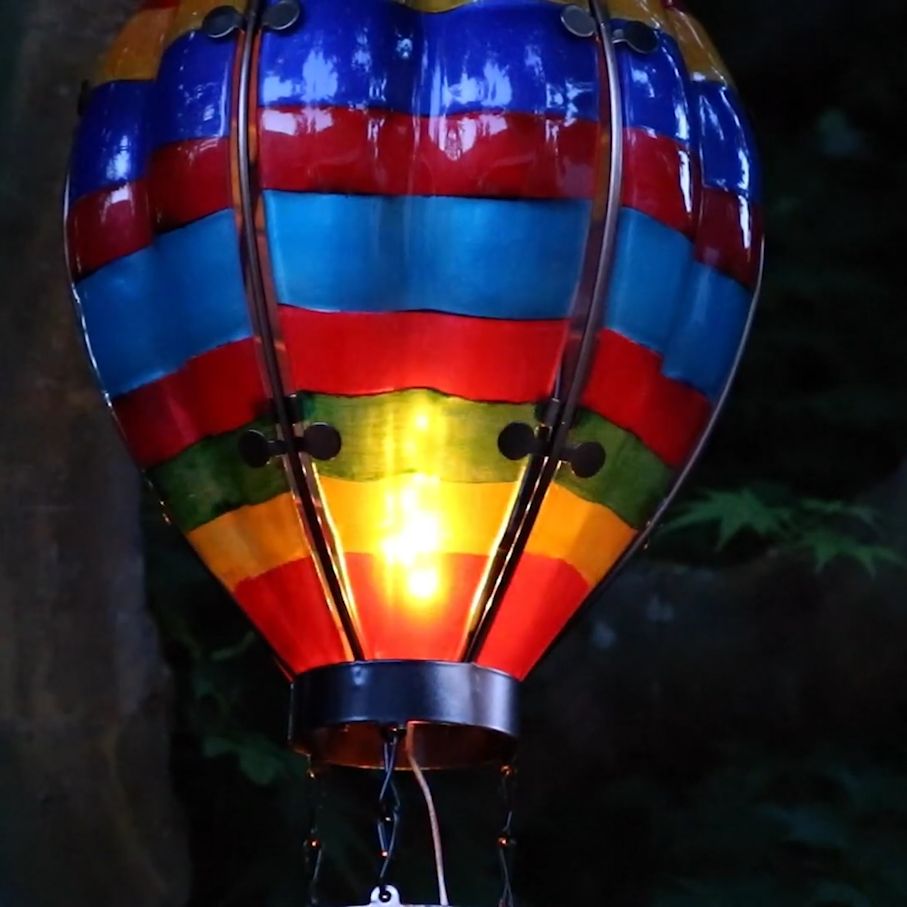 Hot Air Balloon Solar Lantern - Multi Stripe