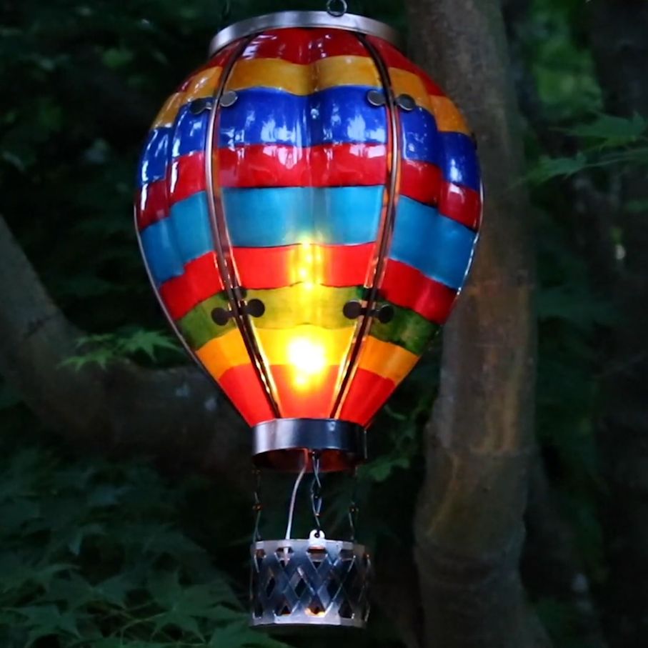 Hot Air Balloon Solar Lantern - Multi Stripe