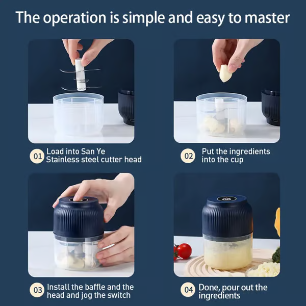 Hot Sale-Electric Mini Portable Veggie Chopper