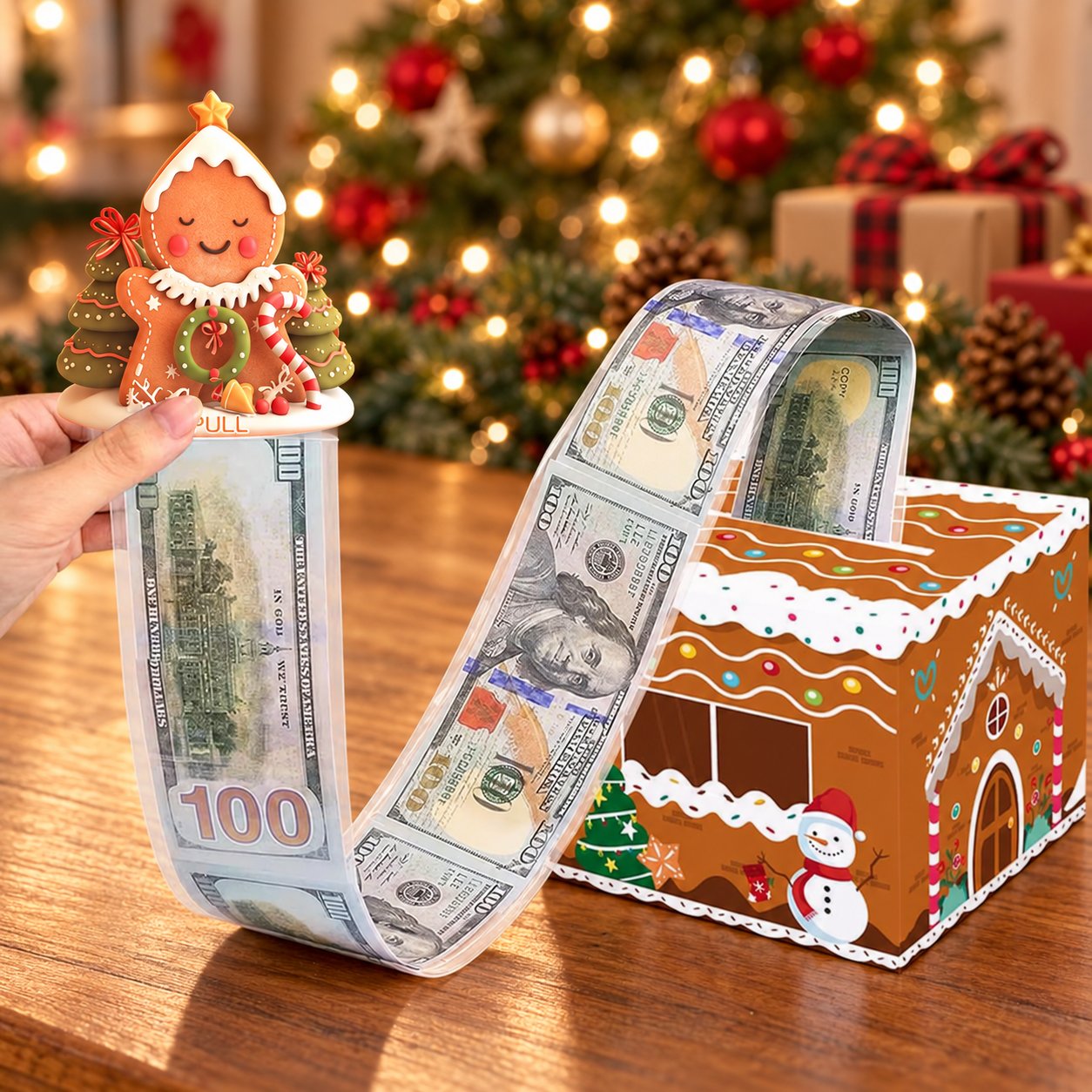 💵🎄 Christmas Money Pull Surprise Box – Fun Cash Gift Holder for Family & Friends 🎁