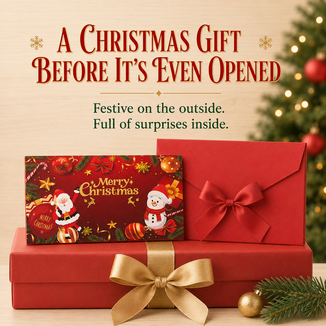 Festive Christmas cash card and matching envelope