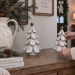 Styling the two-piece Christmas tree set