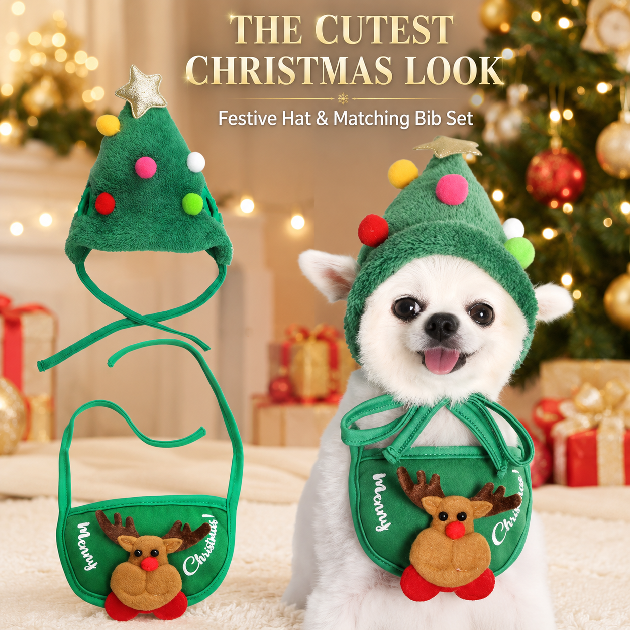 🎄Adorable Christmas Tree Pom-Pom Hat 🔥