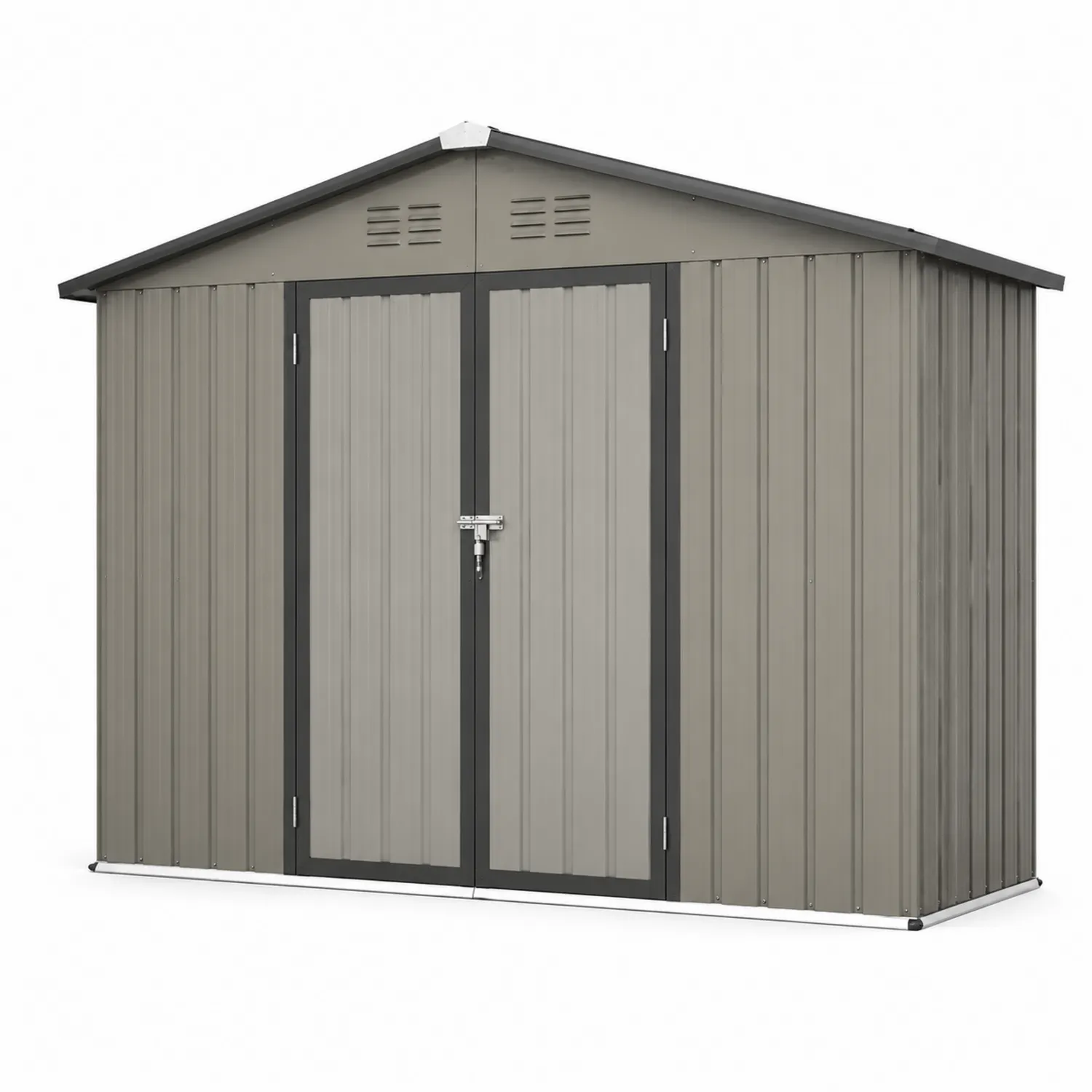 Cabane de Jardin en Métal Gris Taupe 327 cm x 238 cm x 178 cm