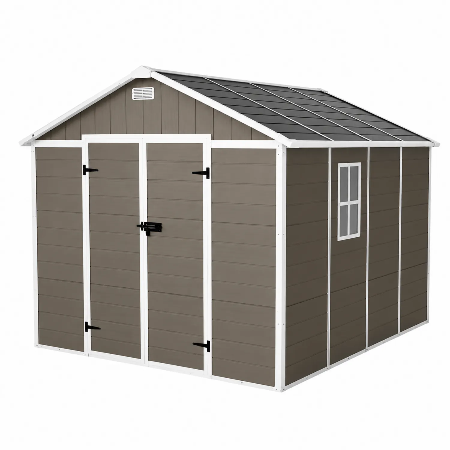 Abri de jardin en PVC Marron et Gris