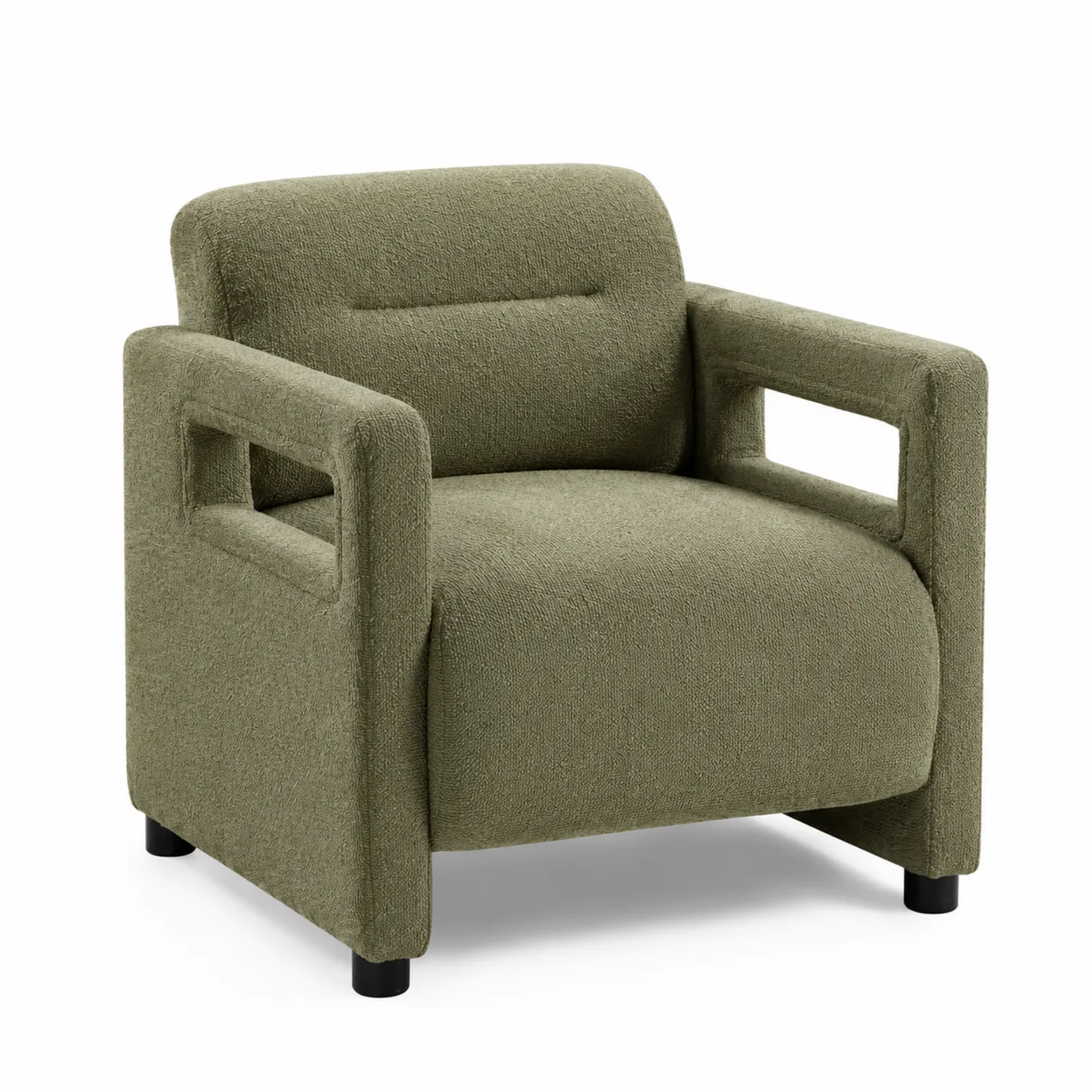 Fauteuil en tissu polyester Vert 80x70x75cm