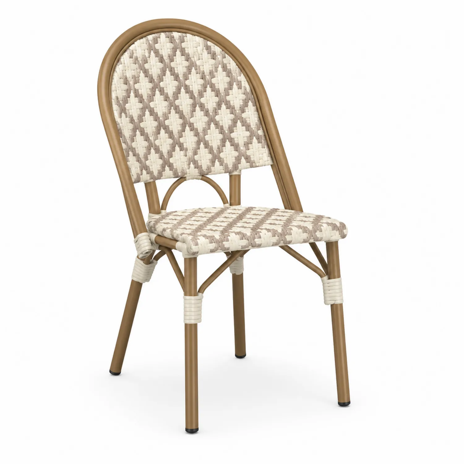 Chaise d'extérieur en aluminium avec motif à carreaux