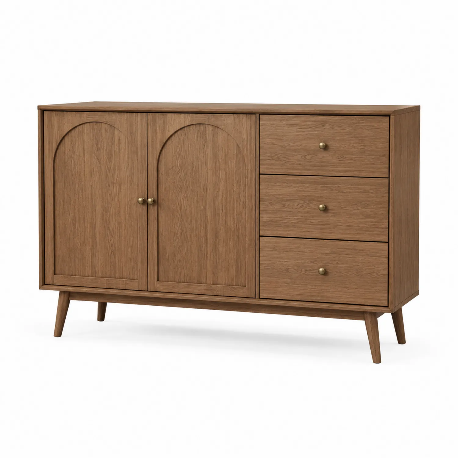 Buffet en bois avec portes et tiroirs en chêne