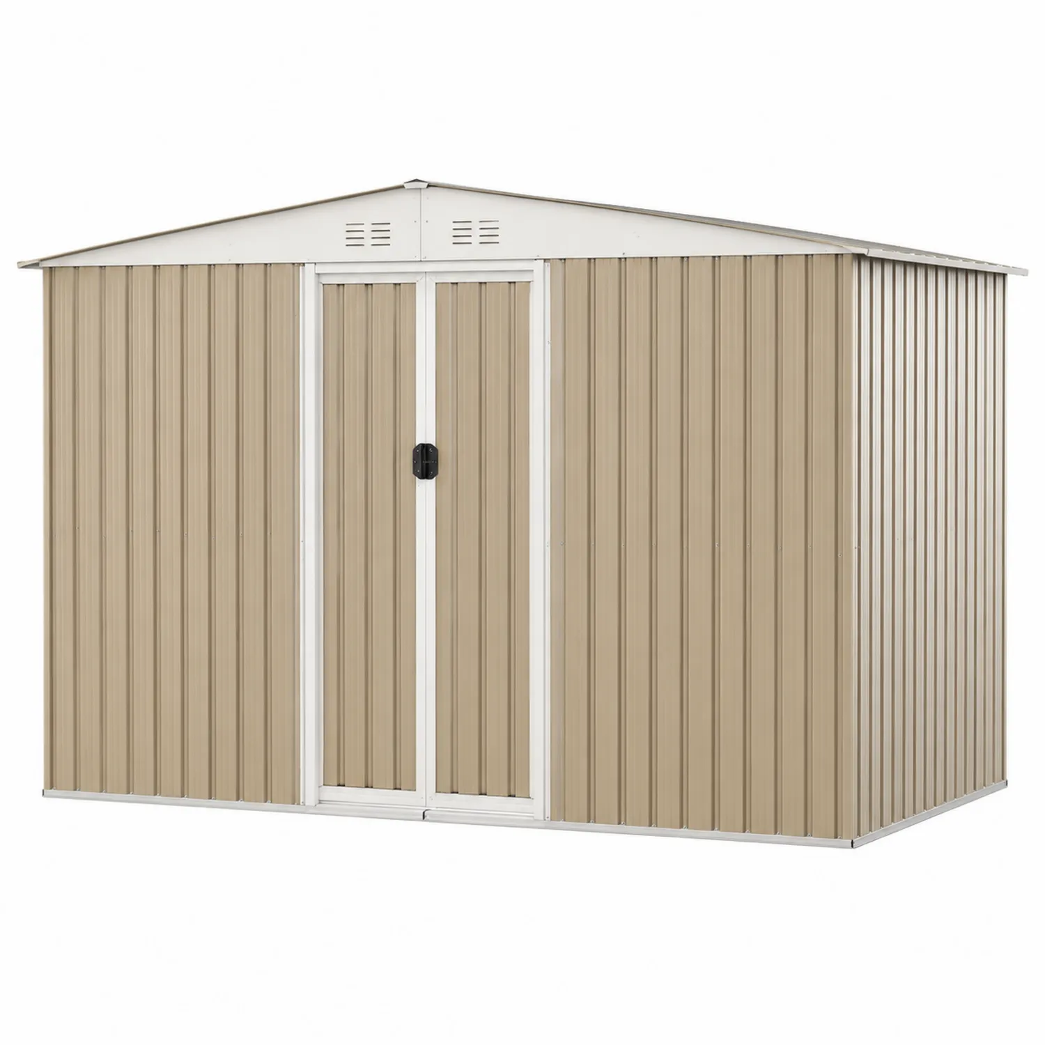 Abri de Jardin Métallique Beige 257x205x177cm Acier