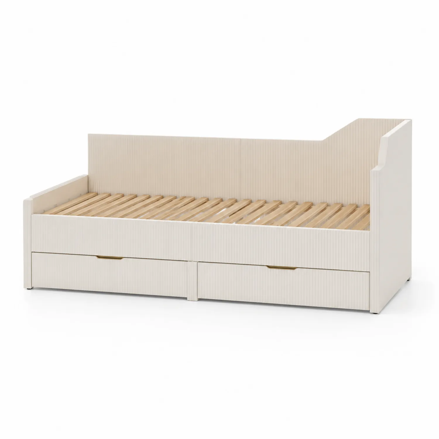 Lit de jour en bois avec tiroirs 200 cm Blanc