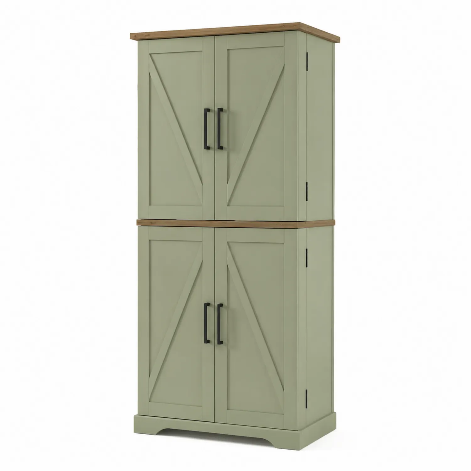 Armoire de cuisine en bois Vert Olive 200 cm