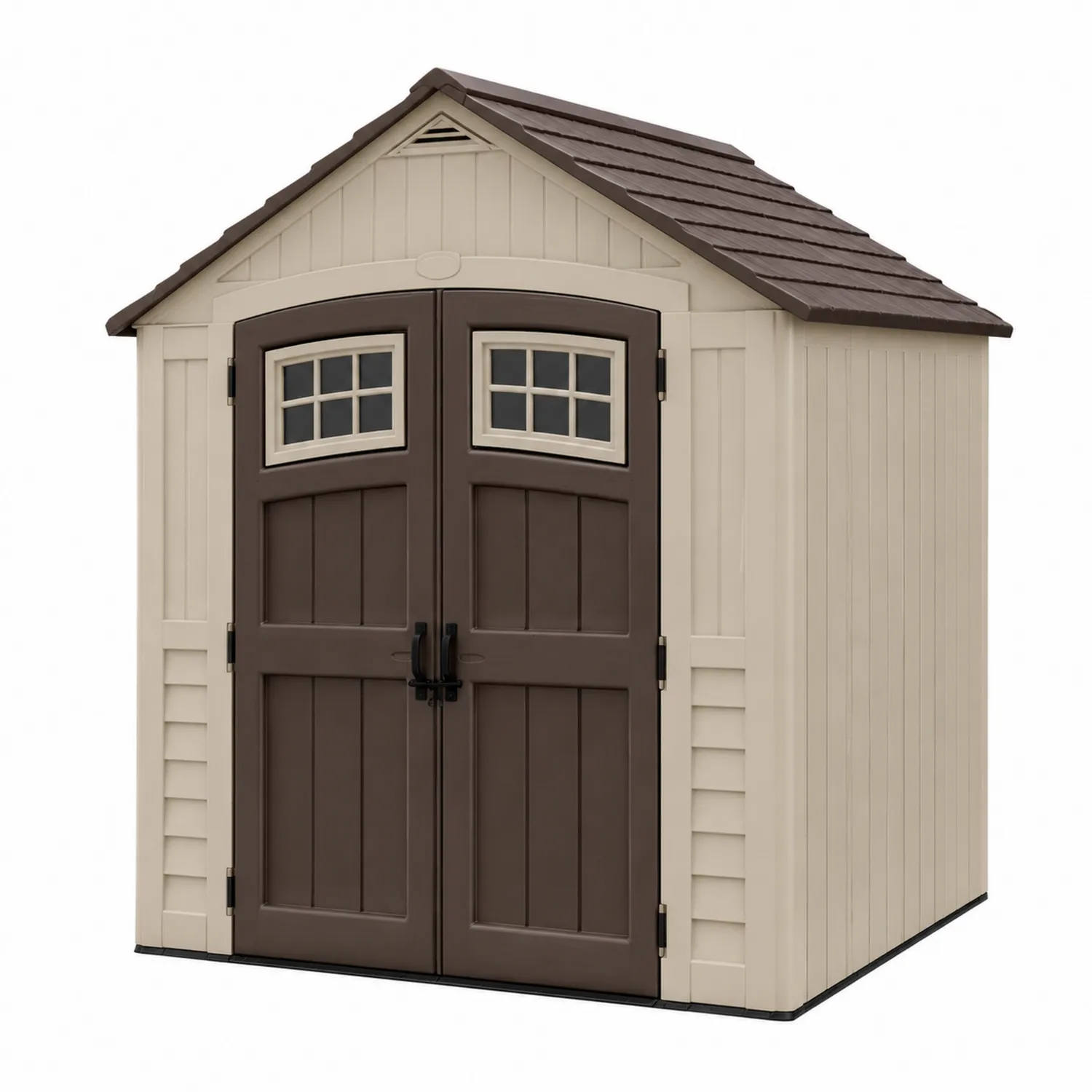 Abri de Jardin en Plastique Beige/Brun 214x117x200 cm