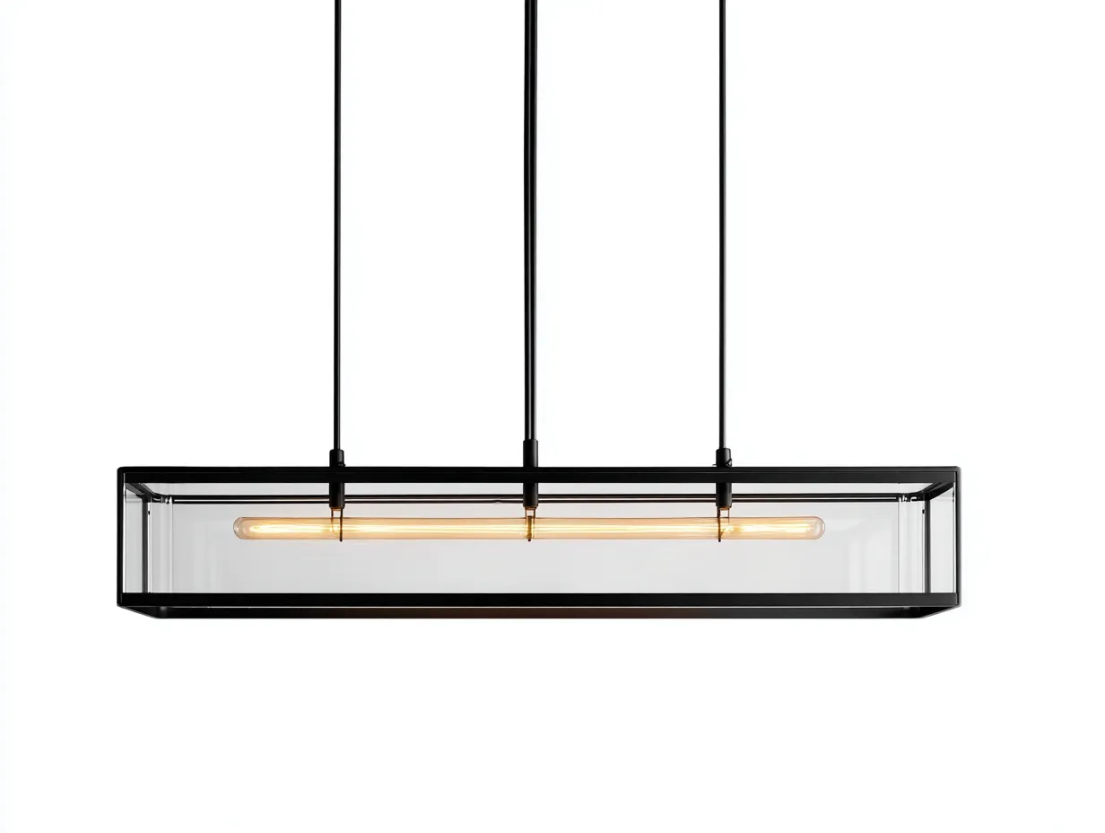 Lámpara colgante 110x16x14 cm - negro y blanco opal - lineal LED para exterior