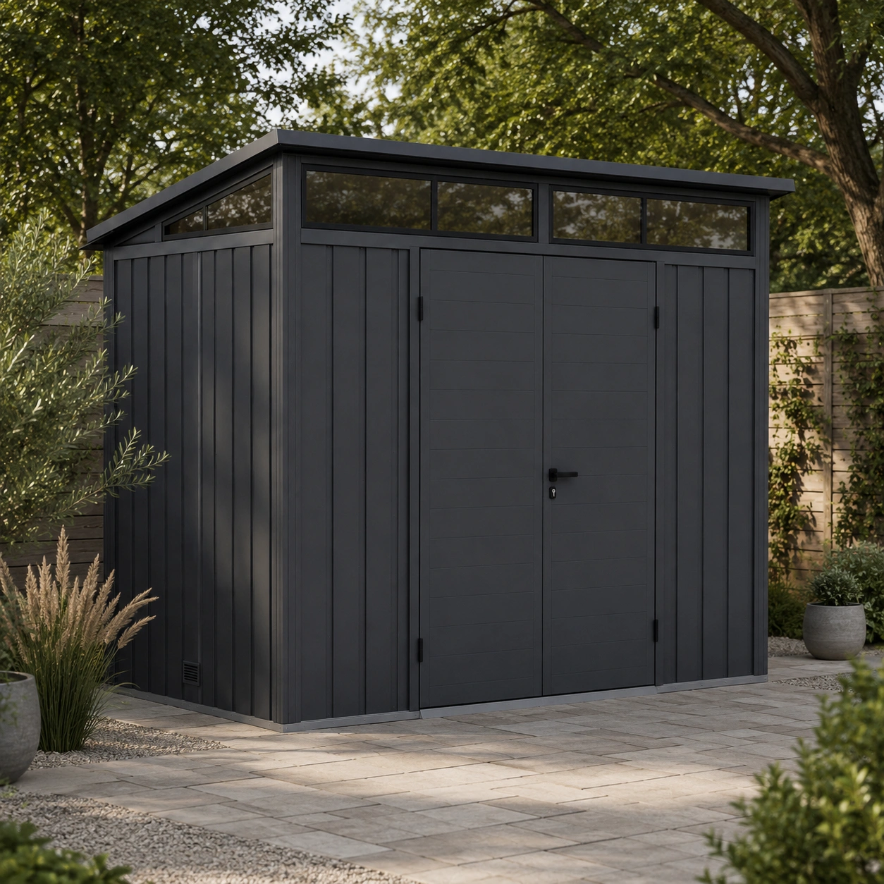 Abri de jardin compact gris graphite-casaelvo