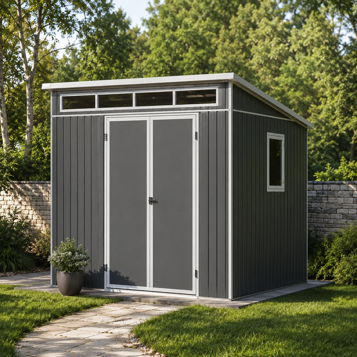 Studio de jardin bois naturel avec portes vitrees-casaelvo