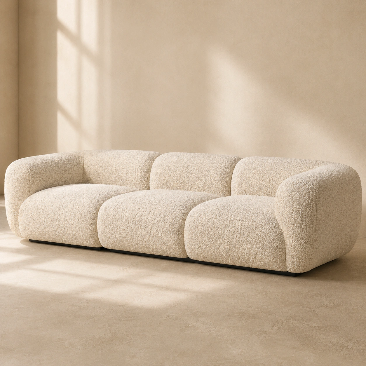 Canape modulaire boucle creme-casaelvo