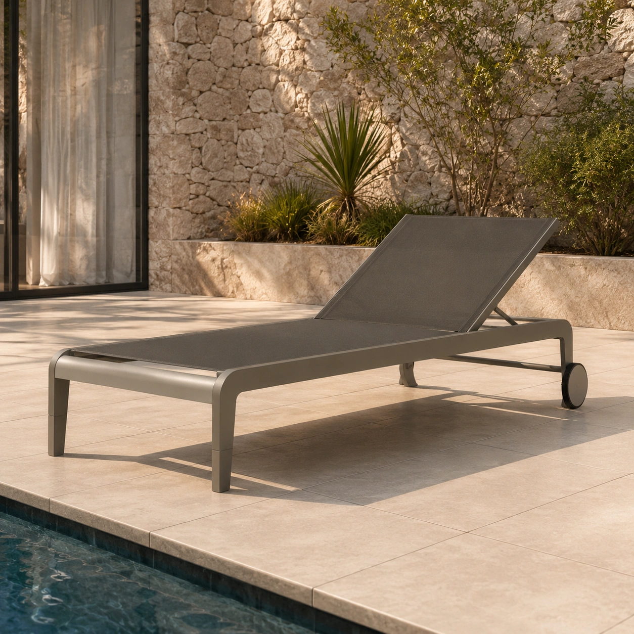 Bain de soleil aluminium gris fonce-casaelvo