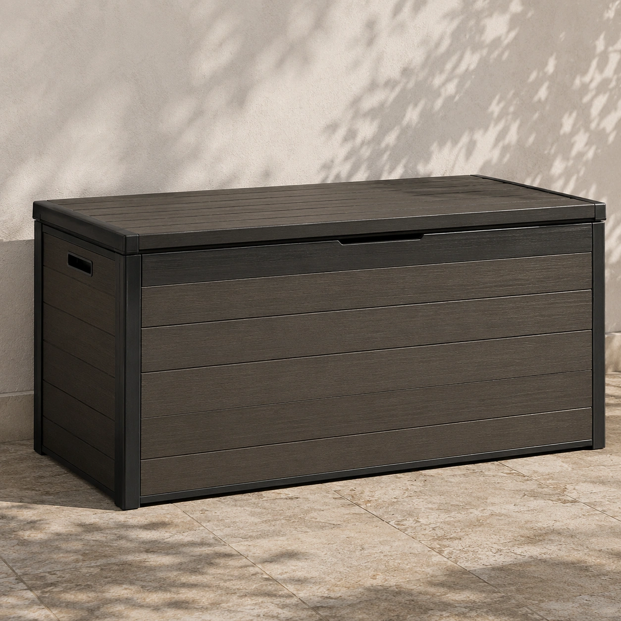 Coffre de rangement effet bois noir-casaelvo