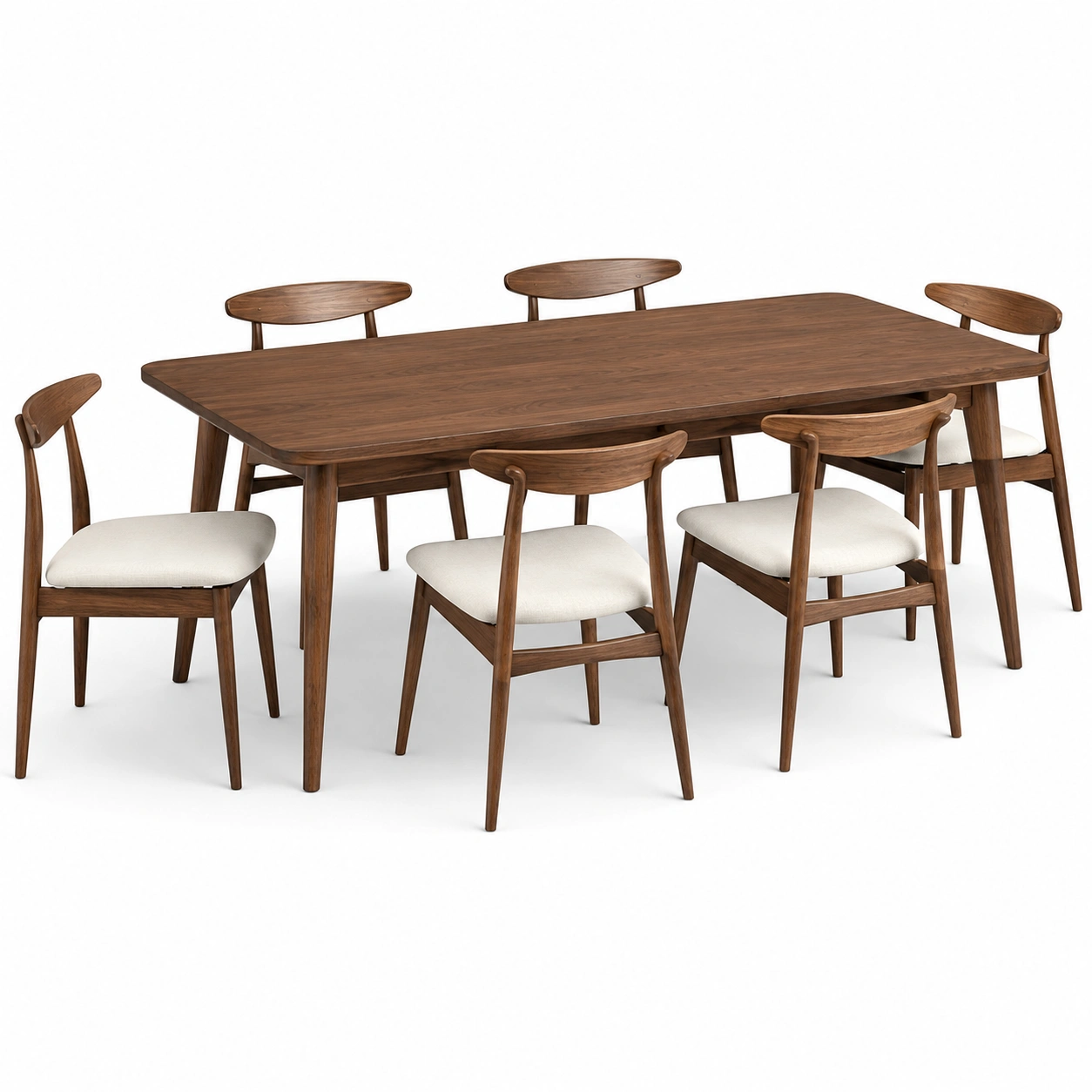Table a manger bois noyer avec 6 chaises-casaelvo