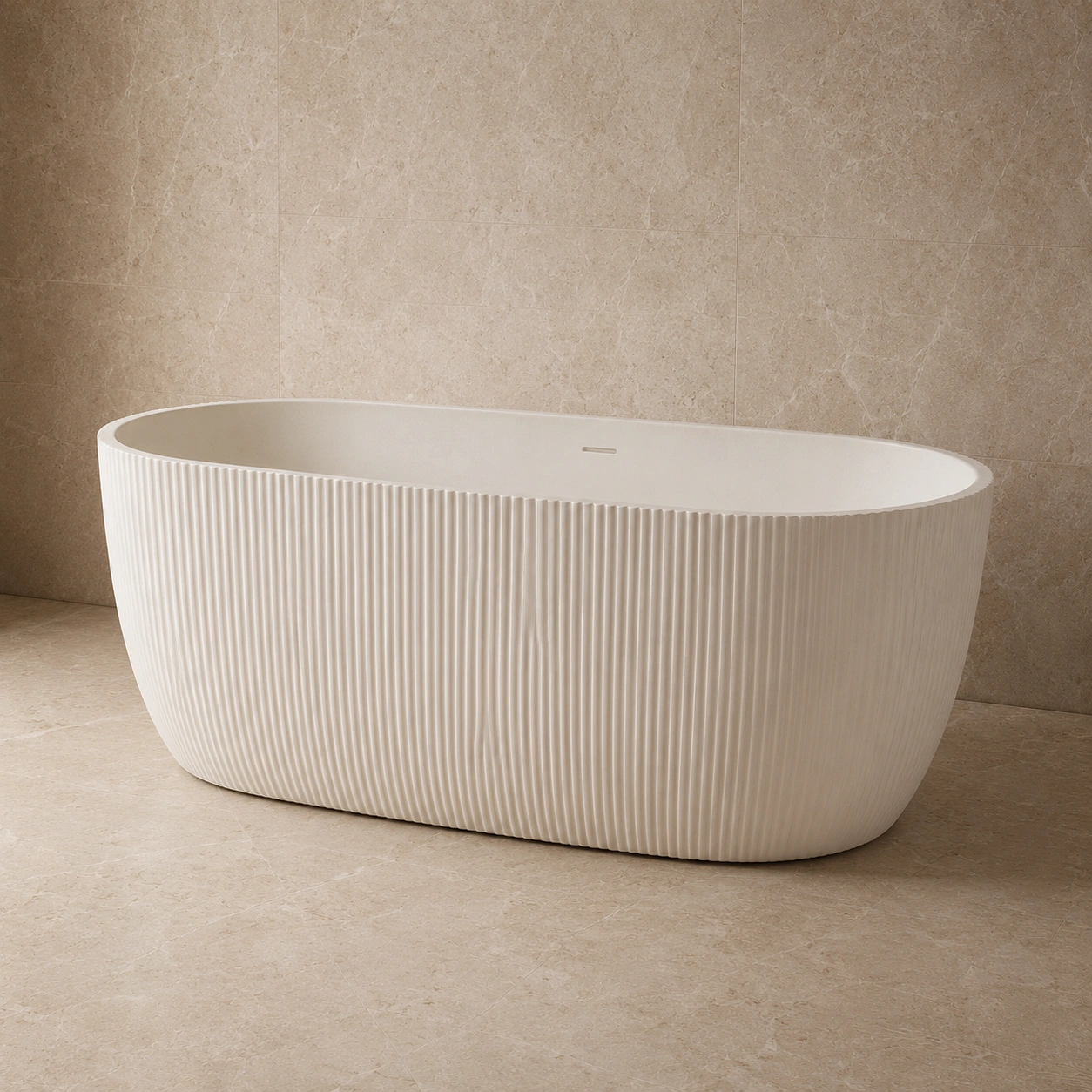 Baignoire ilot blanche texturee design-casaelvo