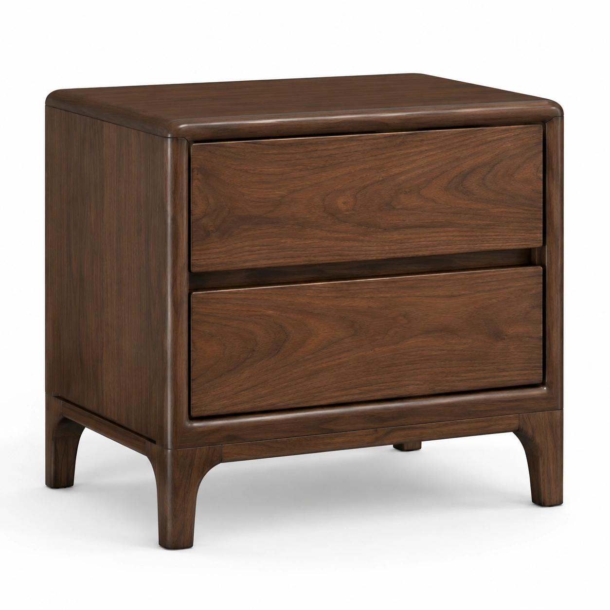 Table de chevet bois fonce 2 tiroirs-casaelvo