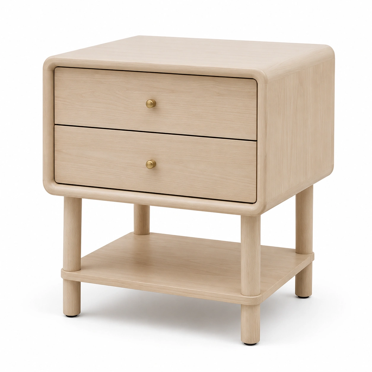 Table de chevet bois clair avec etagere-casaelvo