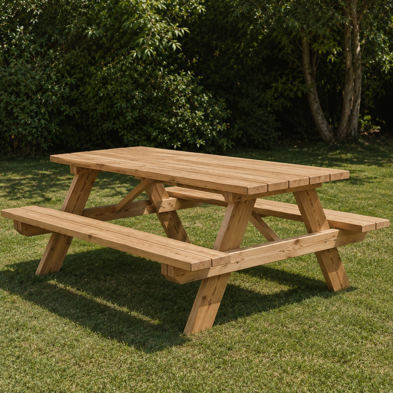 Table pique nique exterieur bois naturel-casaelvo