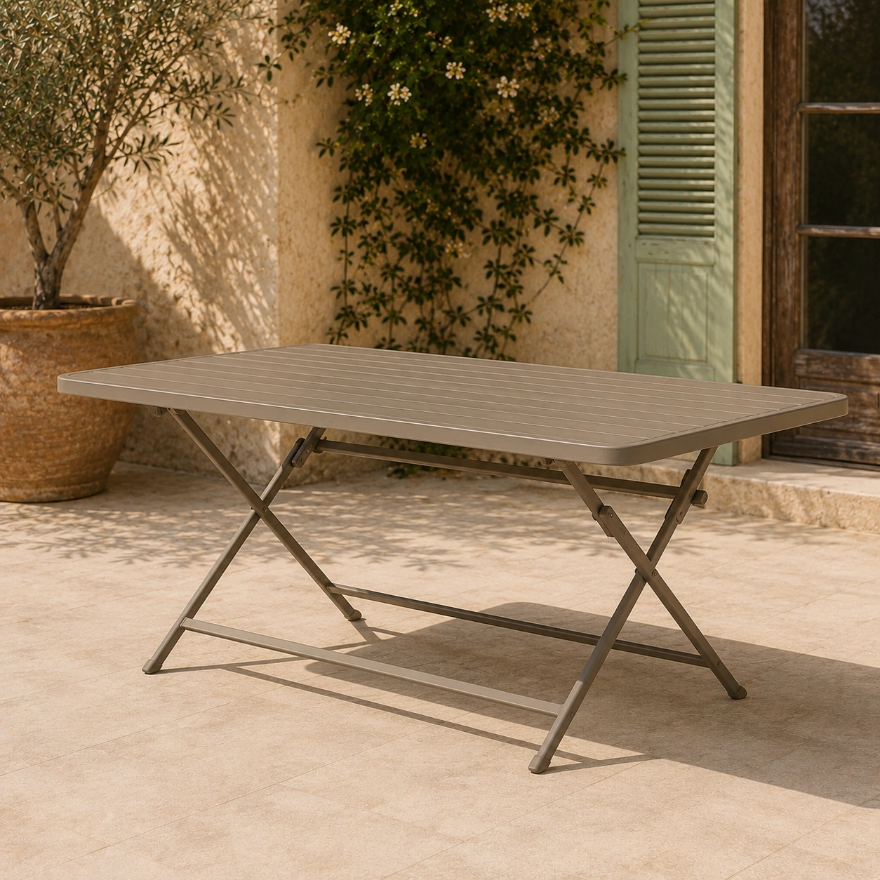 Table pliante exterieure beige-casaelvo