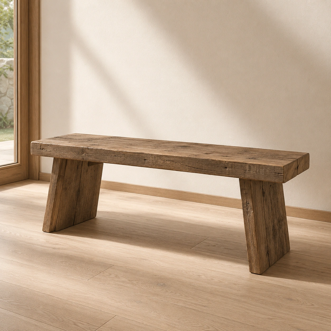 Banc rustique en bois massif recycle-casaelvo