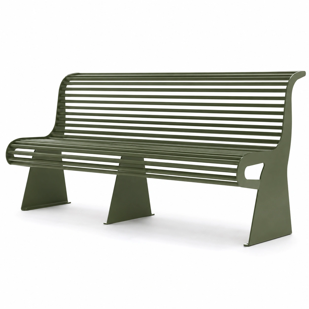 Banc public moderne vert olive-casaelvo