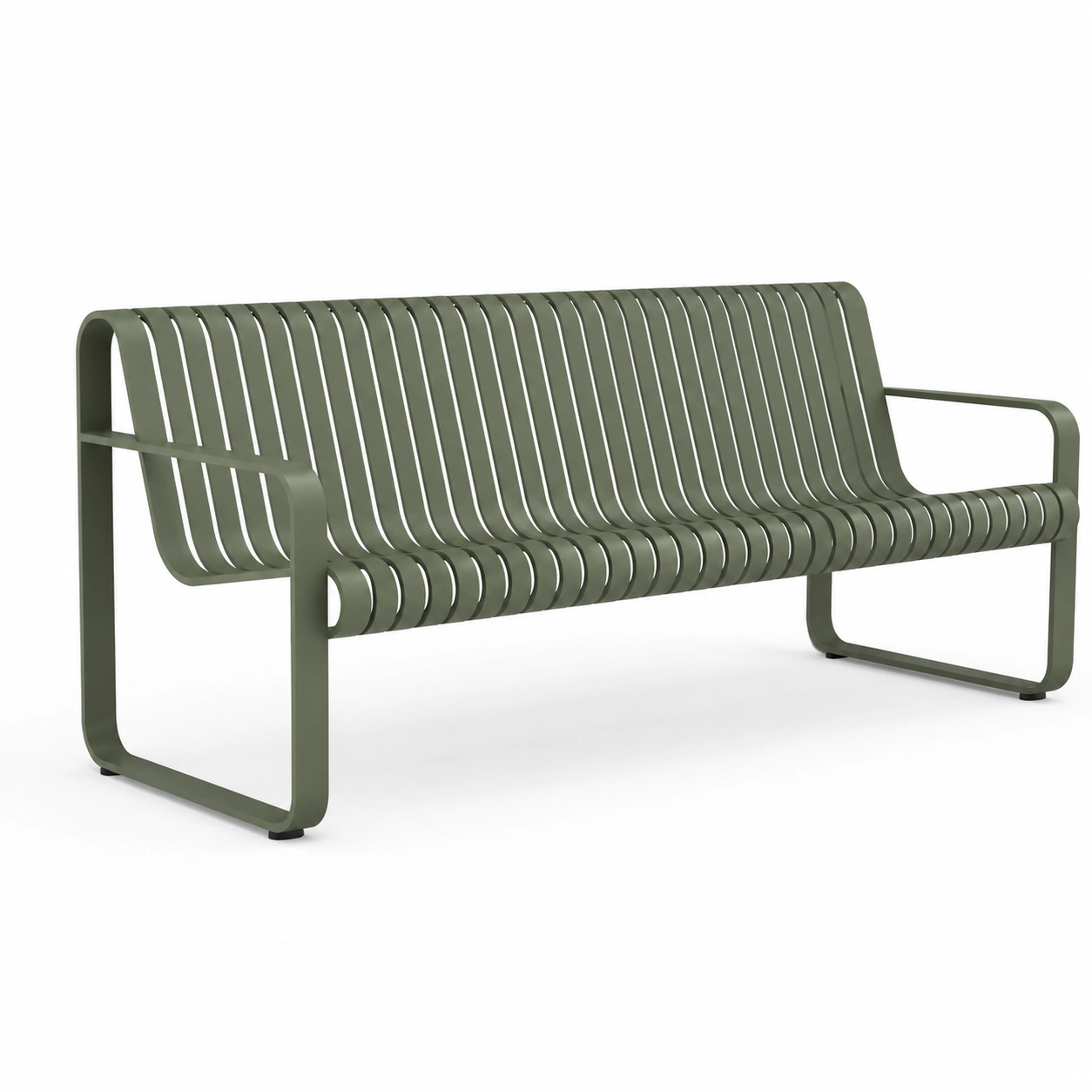 Banc contemporain vert sauge en metal-casaelvo