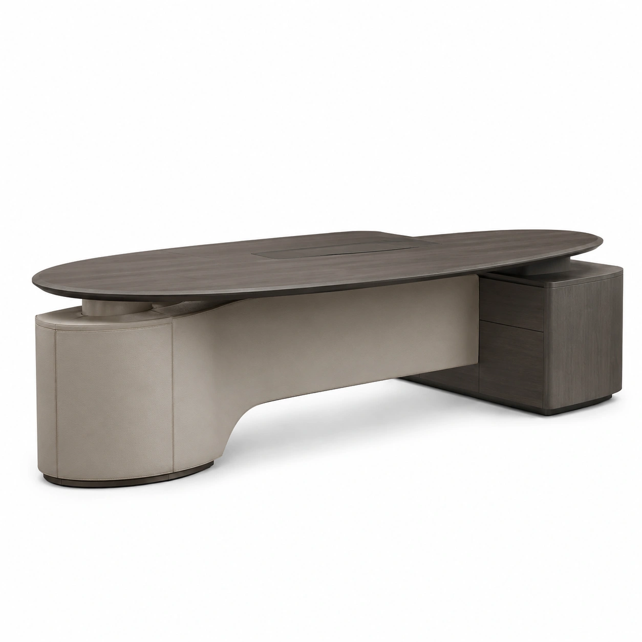Bureau executive bois fonce et beige-casaelvo