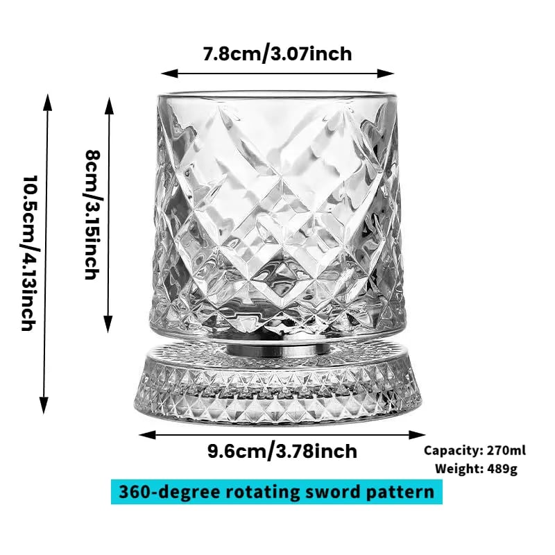 🔥Luxury 360° Spinning Crystal Glass