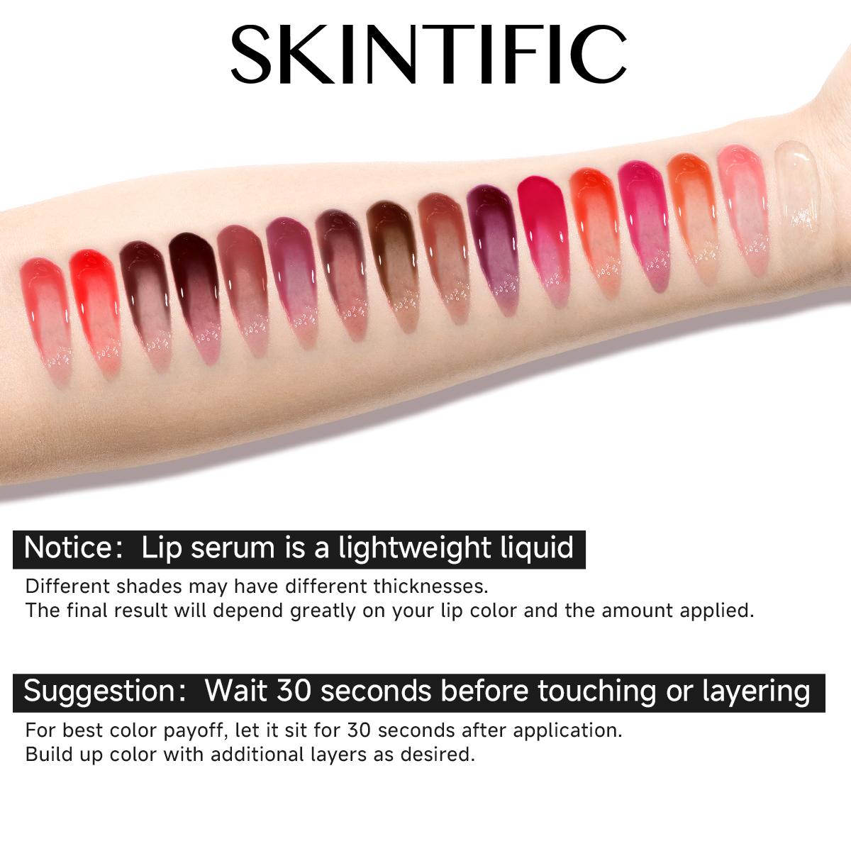 [Recommended by Cardi B] SKINTIFIC Hydrating Brightening Lip Serum with Hyaluronic Acid & Peptide for Radiant Lips Gentle Glossy Korean Beauty Makeup Balm Shea Smooth Moisture with Cooling Metal Roller Applicator