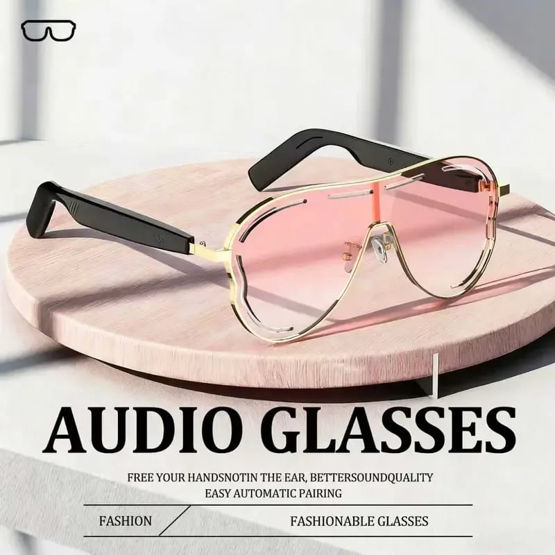 🏆Flash Sale😎 Smart Bluetooth 5.4 Audio Sunglasses – Open-Ear, UV & Blue Light Protection