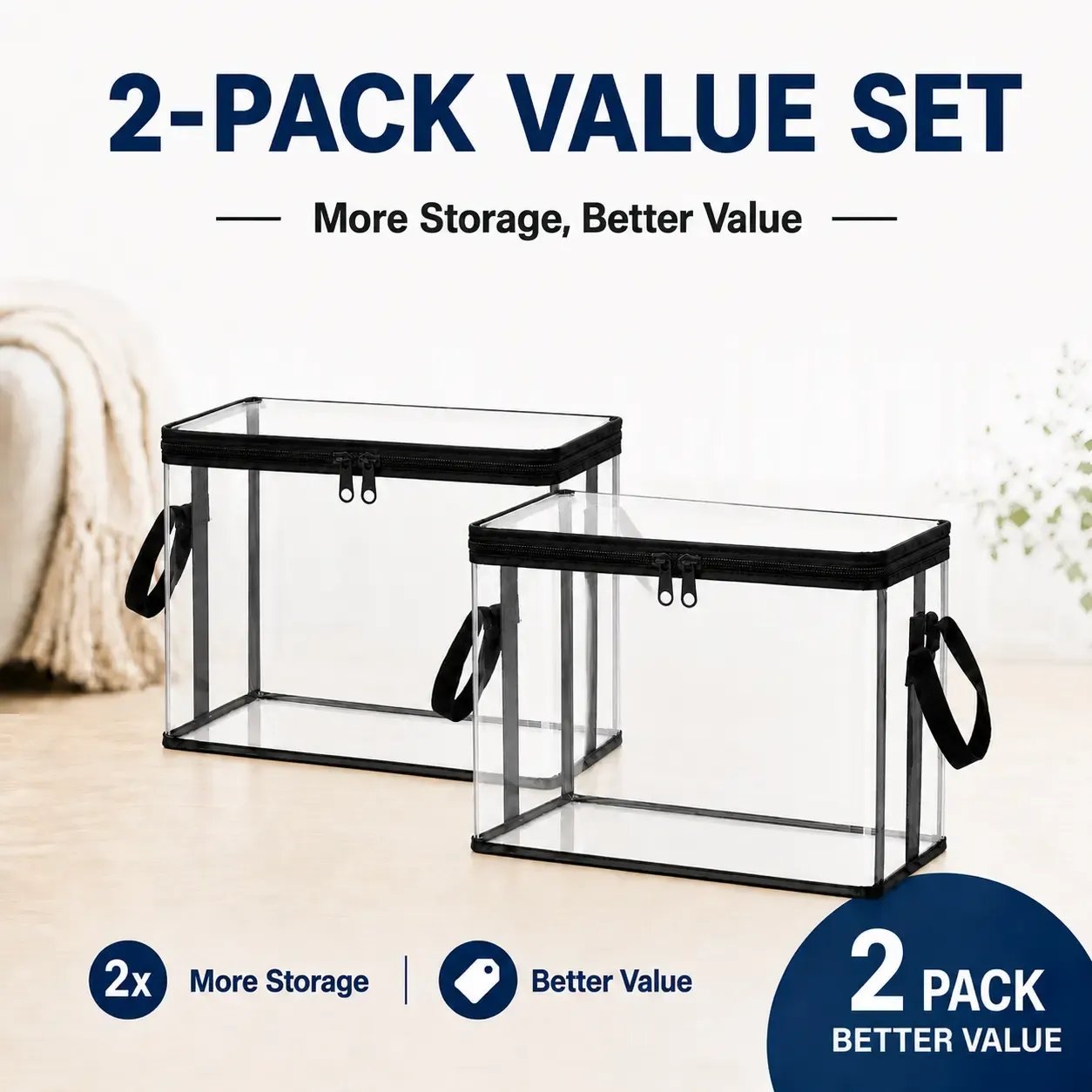 🔥Buy More Save More🔥Black PVC Stuffed Animal & Doll Storage Box with Handle