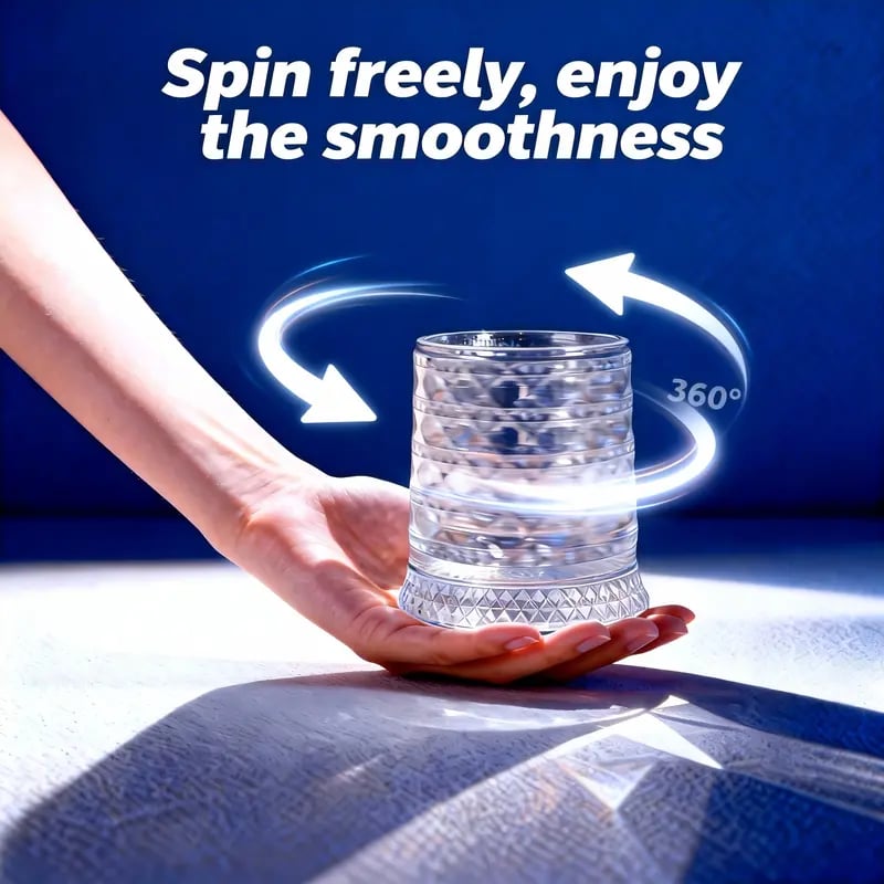 🔥Luxury 360° Spinning Crystal Glass