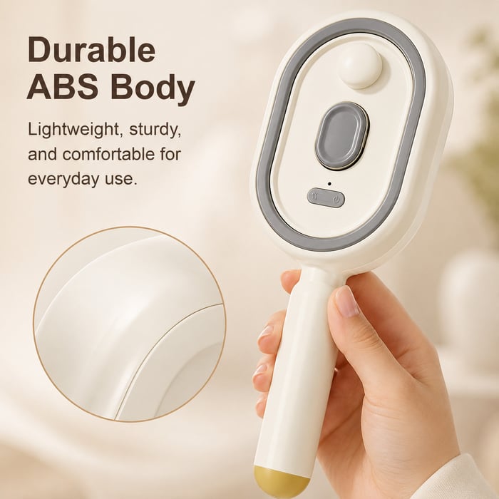 Electric Spray Retractable Airbag Comb - Beige