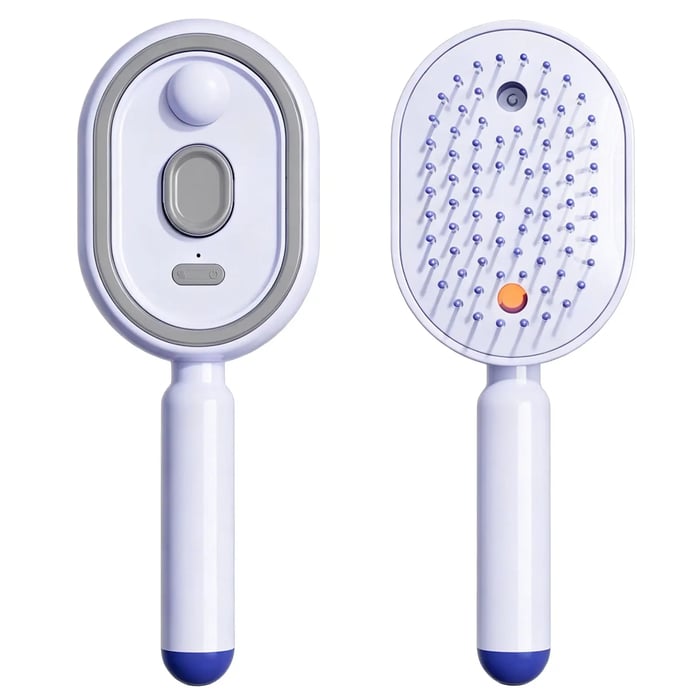 Electric Spray Retractable Airbag Comb - Beige